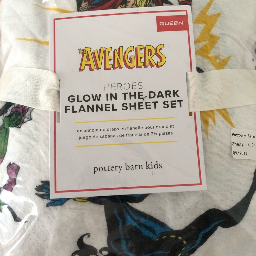 Pottery Barn Kids Queen Glow in Dark Flannel Sheet